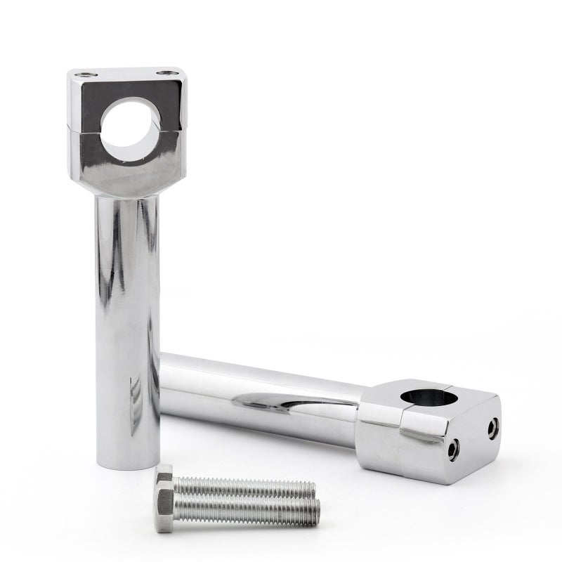 Artudatech 6" Motorcycle Handlebar Handle Riser Set Fit For Harley Davidson 1" Bar Chrome - Image 2